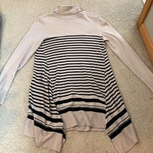 Apt. 9 beige and black striped tunic turtleneck sweater